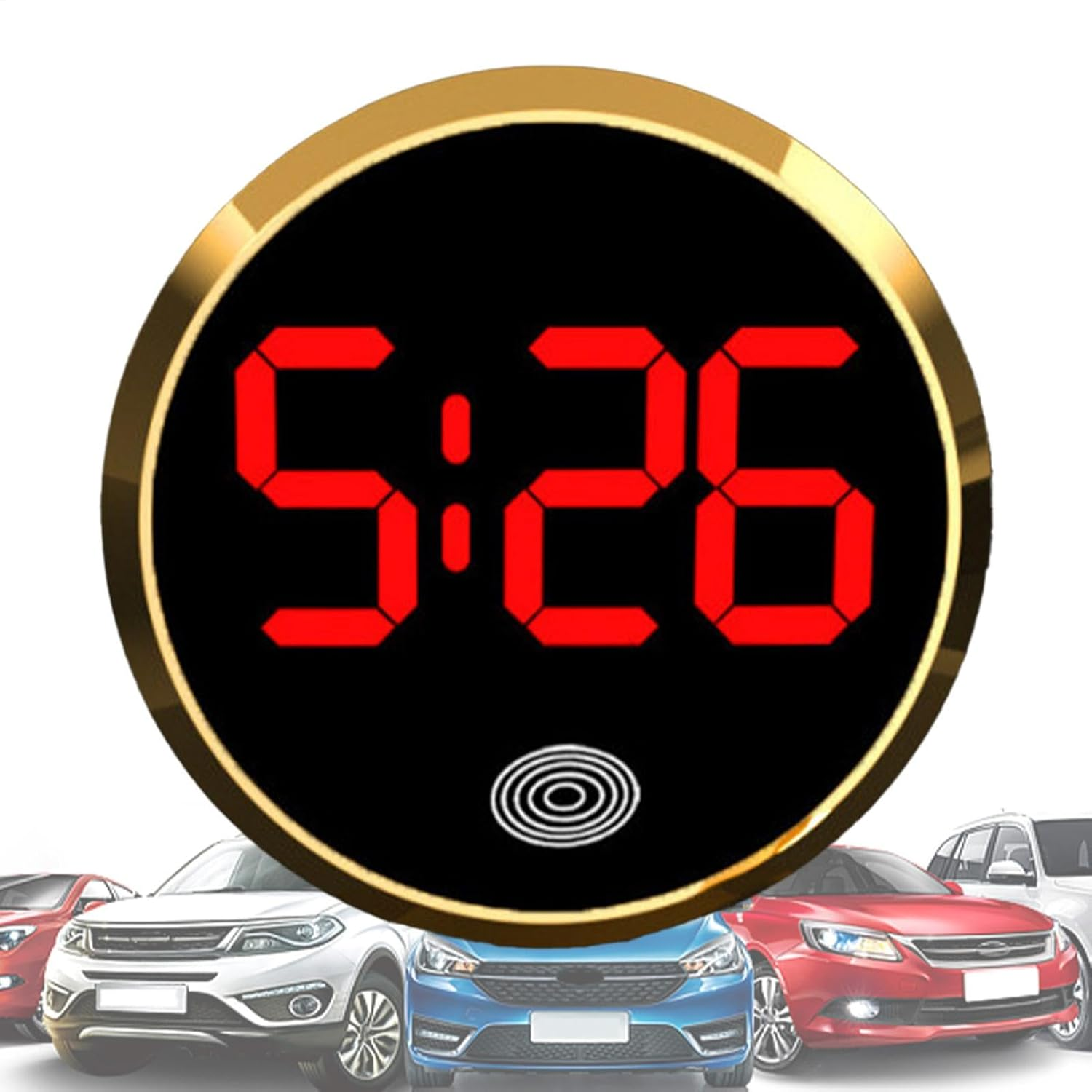 Car Dashboard Clock,Electronic round Auto Dashboard Clock - Stylish Appearance Car Accessories for SUV, Sedan, Small Car, RV, Truck image number 3