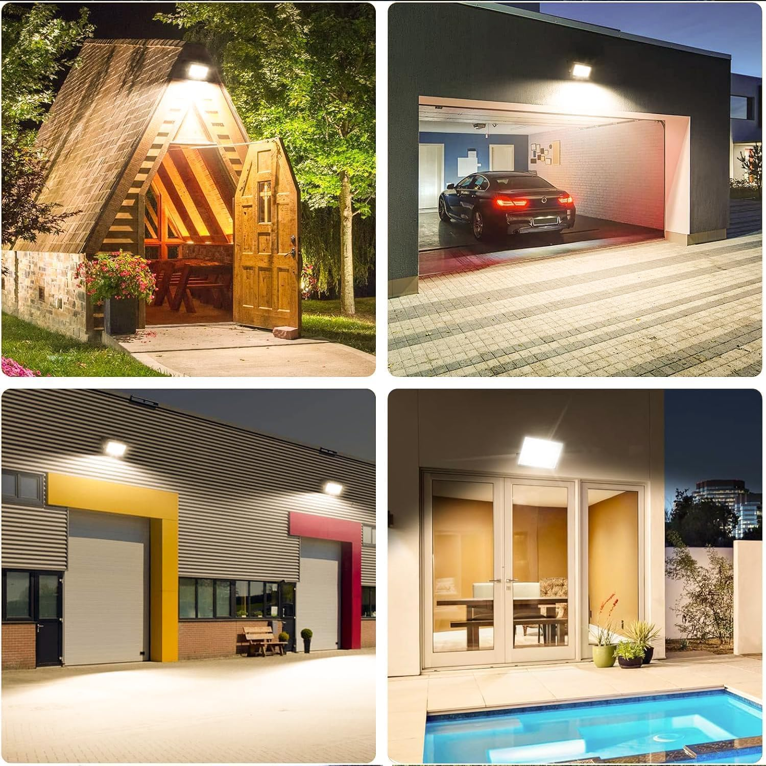 400W LED Flood Light 3000K Warm White, outside Flood Light with Switch, Plug in Floodlight, 40000LM Super Bright Outdoor Security Lights, IP66 Waterproof Floodlights for Yard, Garage, Garden, Lawn image number 4