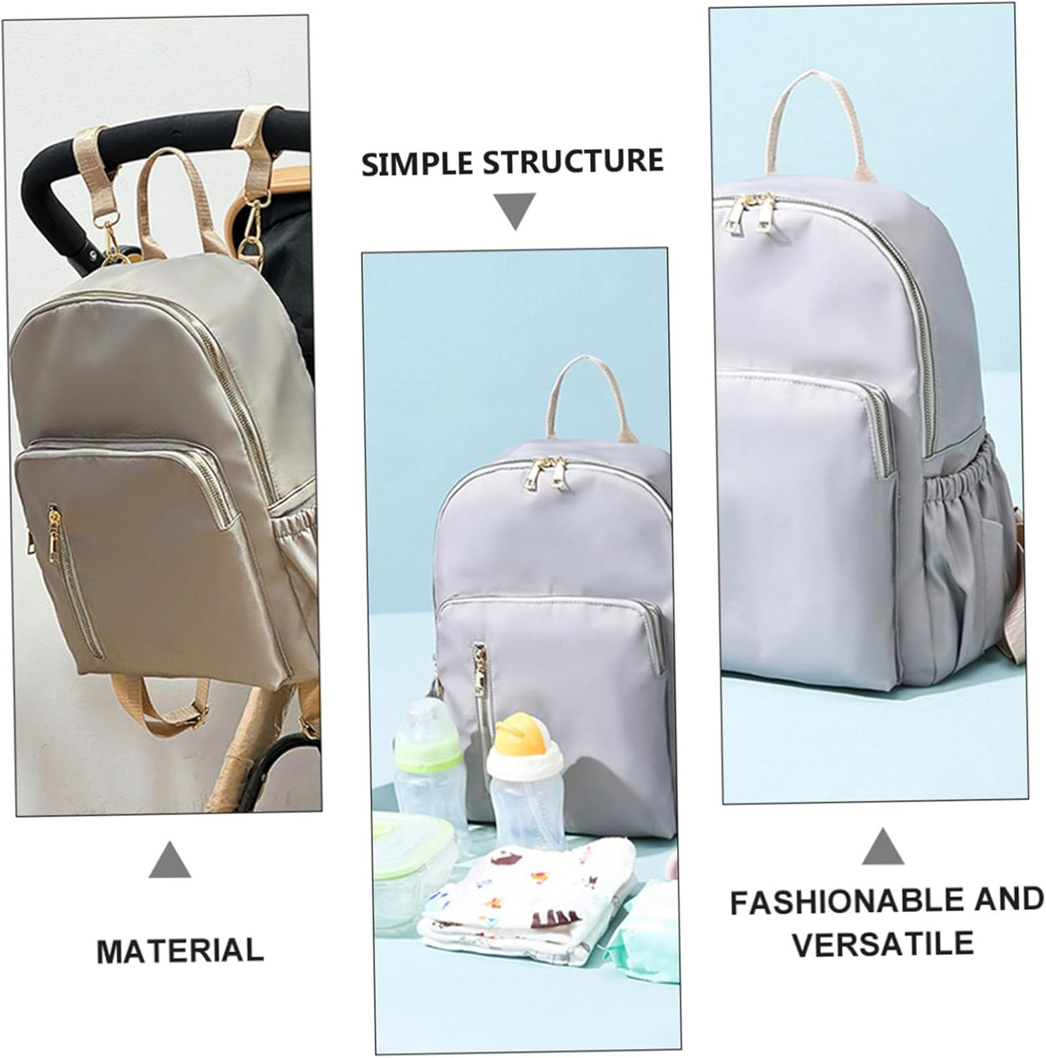 Ibasenice Travel Bags for Mum Stroller Bag Nappy Pouch Pushchair Mom Backpack Stroller Handlebar Organizer