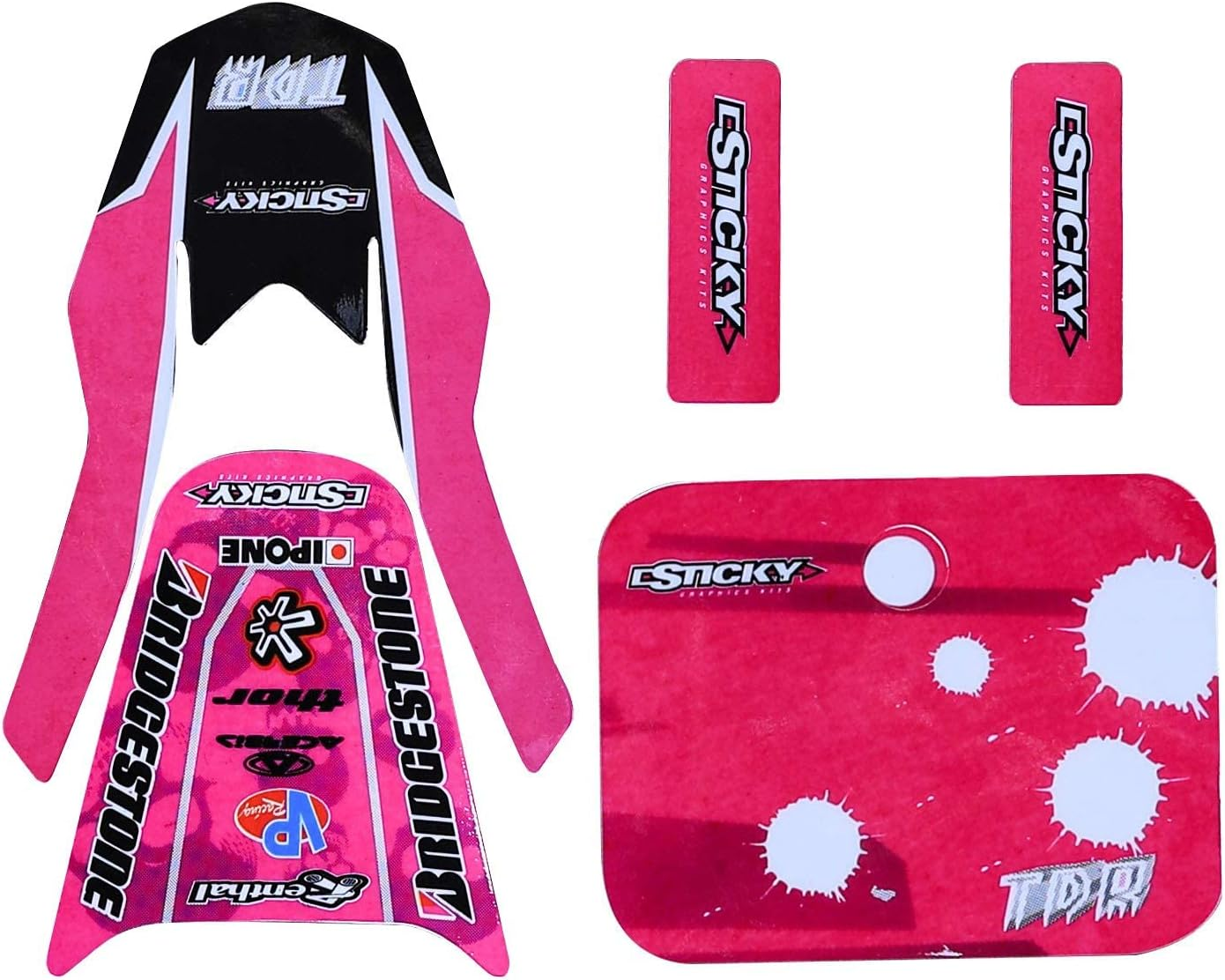 YC Yier Pink Decal Graphics Sticker Kit for CRF50 XR50 Fairings Pit Dirt Bike Thumpstar Atomik SSR Coolster 110Cc 125Cc image number 1