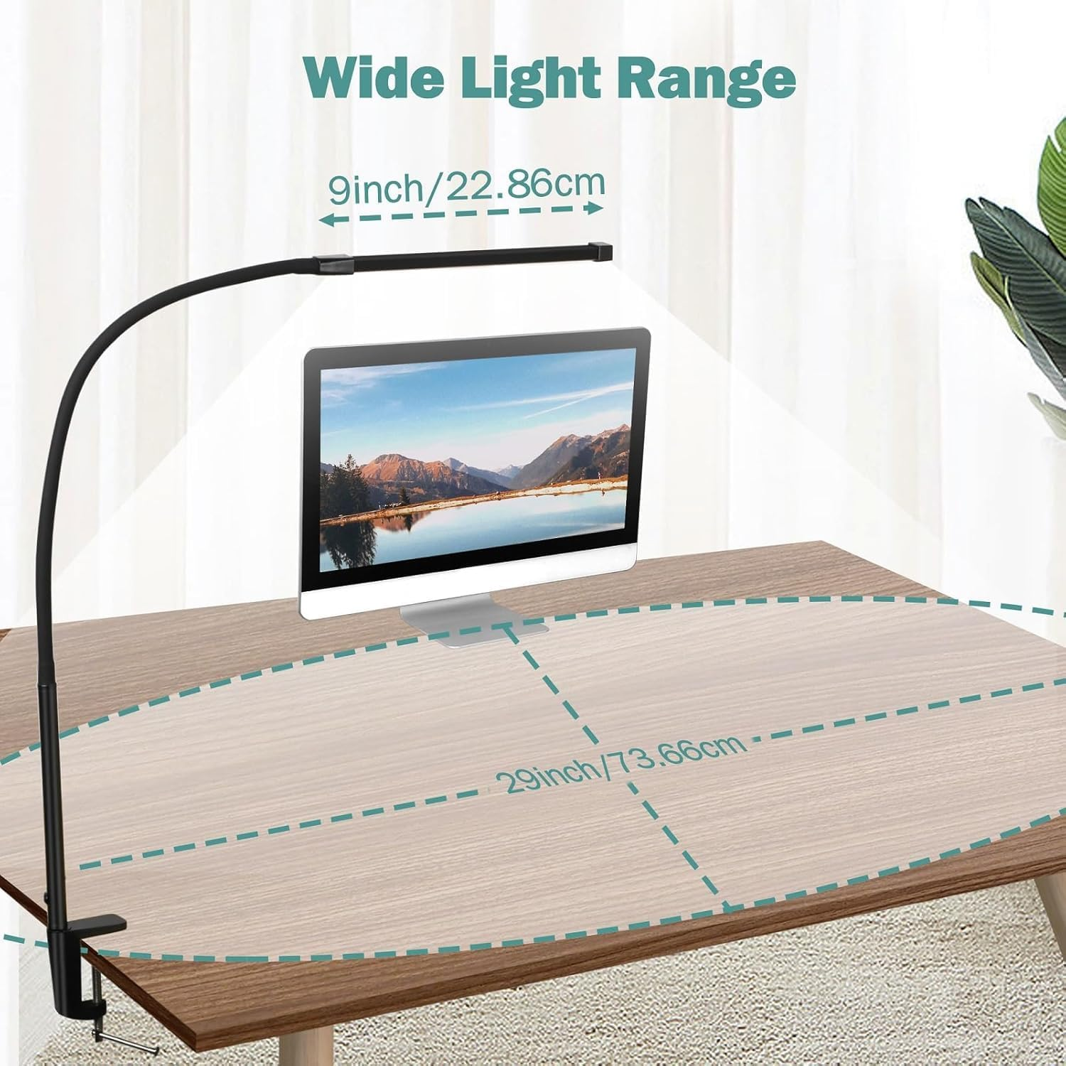 Desk Lamp with Metal Clamp, USB Powered Eye-Caring LED Desk Light, 3 Colors 10 Brightness, Flexible Gooseneck Clip on Table Lamp for Home Office, Work, Reading, Nail, Craft, Architect image number 6