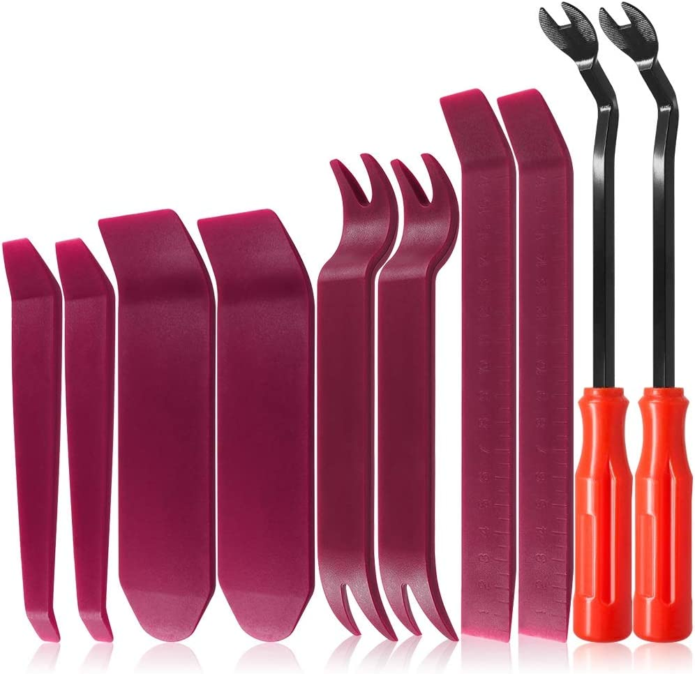 Sourceton Auto Trim Removal Tools Kit Set of 10 Pcs Car Panel Dash Radio Removal Installer Pry Tools Kit Upholstery Removal Kit Fastener Remover Pry Bar Scraper for Door Trim Molding Dash Panel