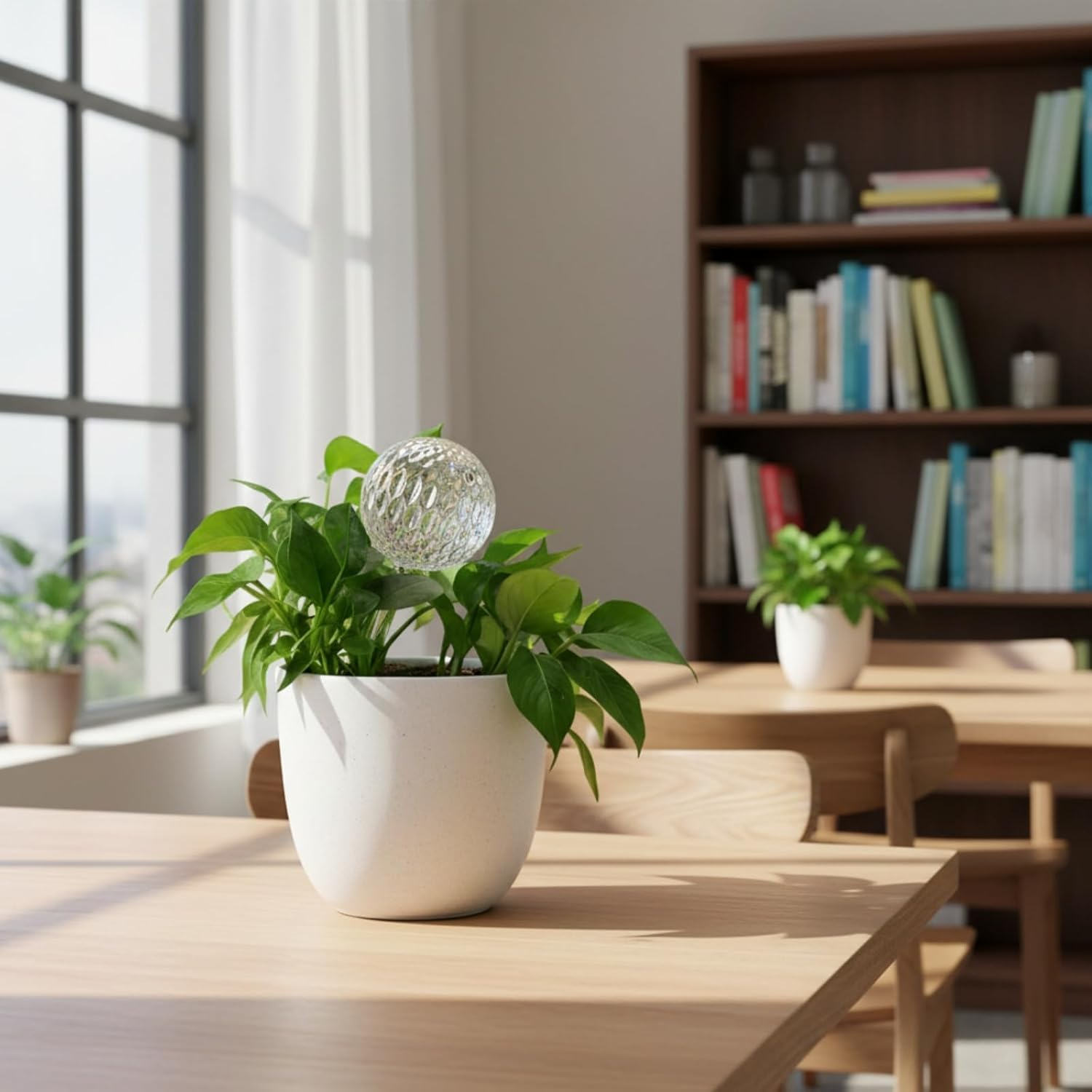 Crystal Clear Self-Watering Globe, Iridescent Glass Plant Watering Bulb, Decorative Indoor Outdoor Plant Care, Diamond Pattern Design image number 2