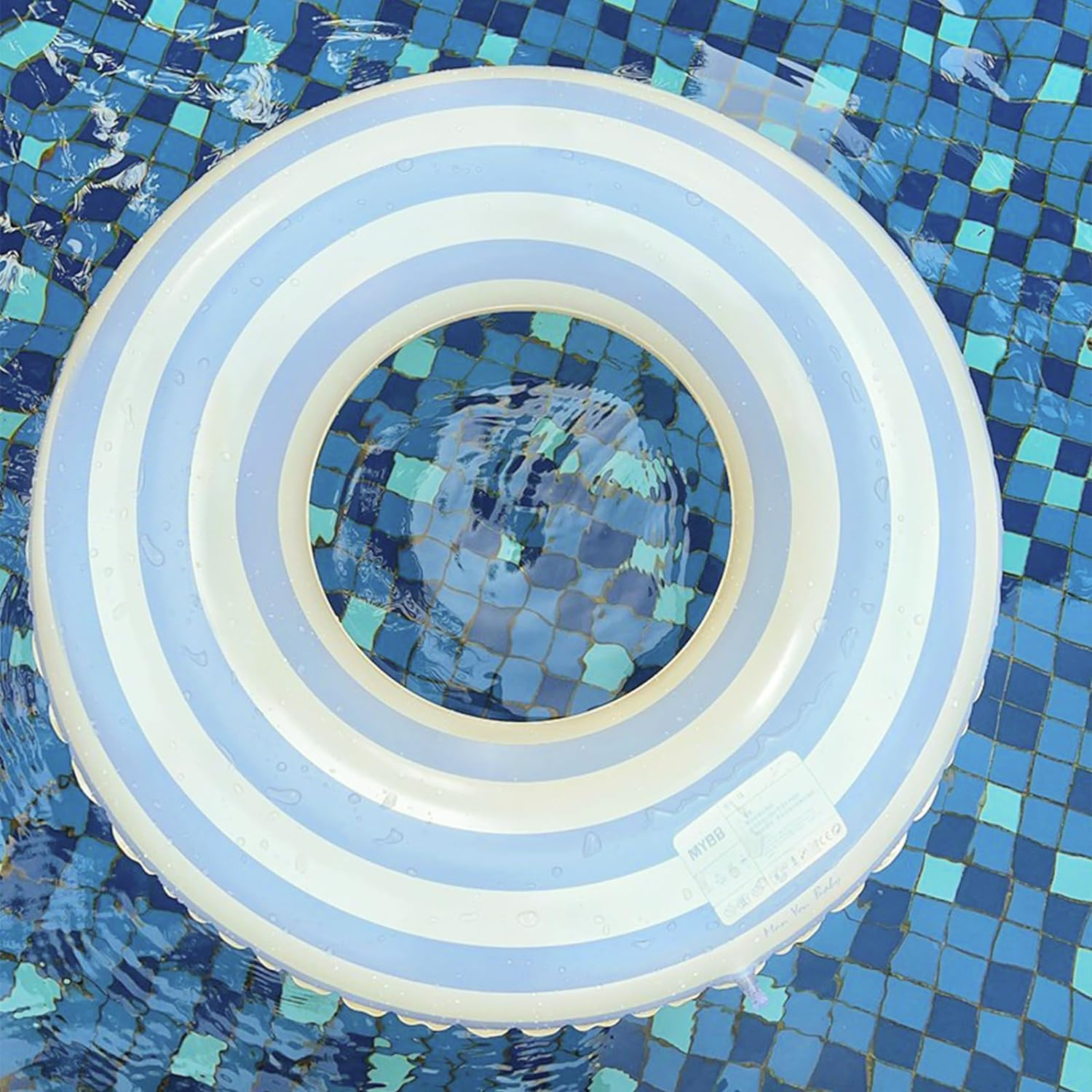 Swimming Ring for Adults Inflatable Pool Ring Portable Floating Swimming Circle Stripe Swim Tube Party Decoration Floating Swimming Ring for Beach Summer Outdoor Water Sports - Orange image number 5