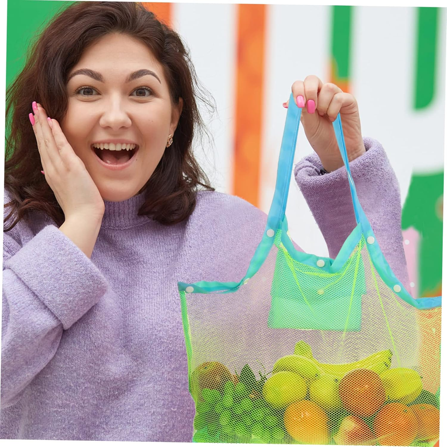 LRXIYODE Large Breathable Mesh Beach Bag for Women Oxford Cloth Tote with Tear Resistant Design Quick Dry Storage for Towels Shoes Swim Gear for Family Travel Camping Amusement Parks image number 3