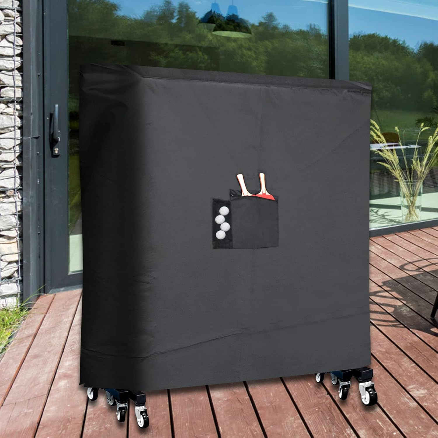 Coolrunner Ping Pong Table Cover - Waterproof Indoor & Outdoor, 420D Oxford Fabric for Folding & Flat Tables