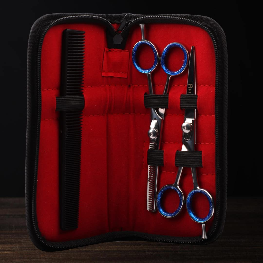 Professional Barber Scissors Set - Thinning Scissors & Shears Kit, 6.5 Inch Silver Hairdressing Shears, Japanese Stainless Steel for Salon with COMB. (6.5" Set of 3, Silver) image number 1