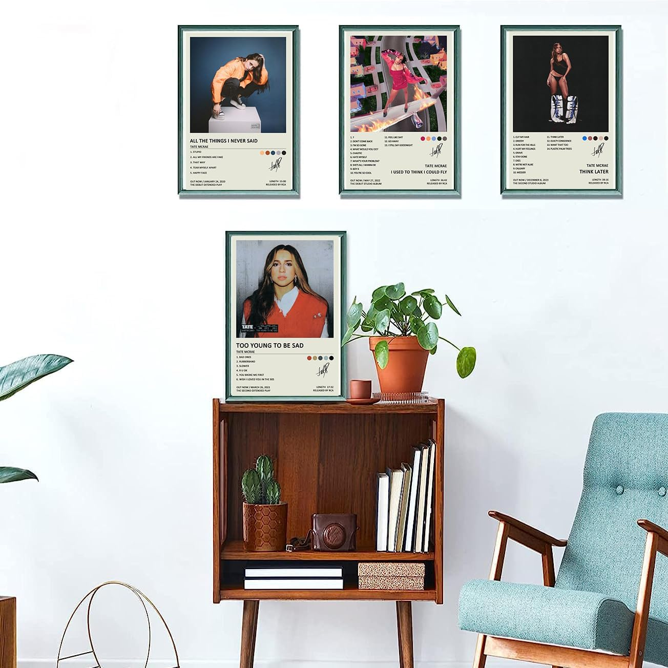 BBDVKQ Tate Mcrae Poster Album Cover Limited Edition Posters (Set of 4) Unframed 8In X 12In(20X30Cm) Canvas Poster Wall Art Decor Print Picture Paintings for Living Room Bedroom Decoration image number 2