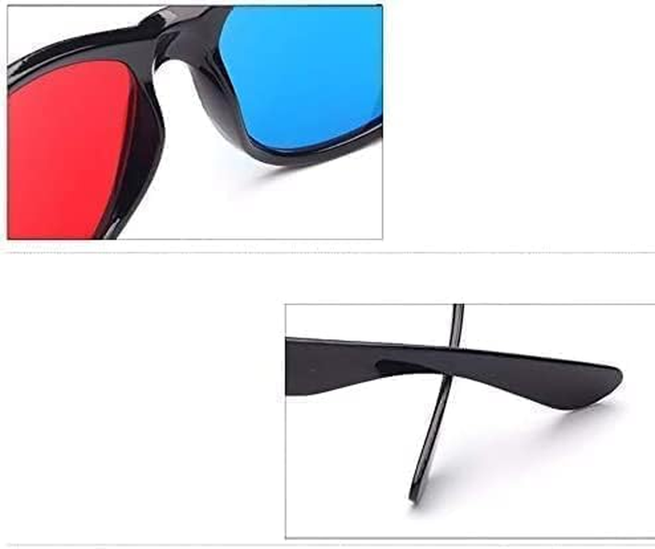 Red and Blue 3D Glasses Universal TV Movie Dimensional Video Frame 3D Glasses DVD Game Glass 3D Style Glasses for 3D Movies Games, 3D Viewing Glasses,Light Simple Design 3D Glasses Accessories