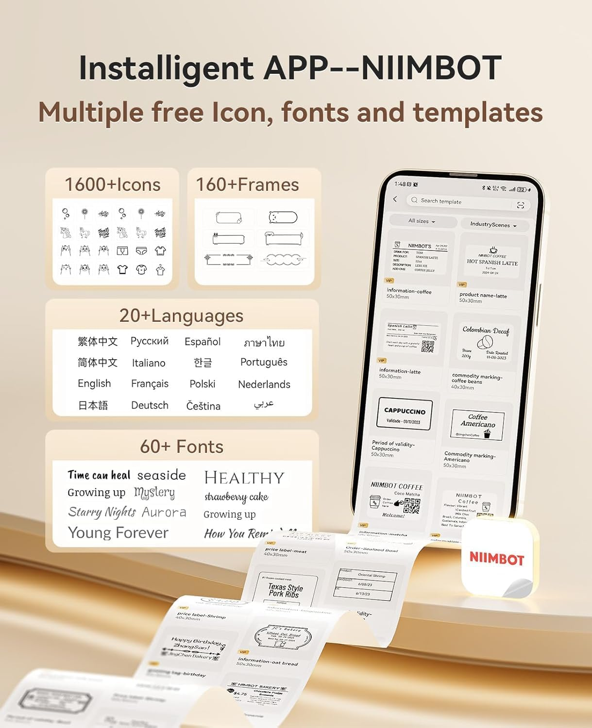 NIIMBOT B21Pro Label Maker, Sticker Printer Label Printer, 300Dpi HD Sticker Maker Machine Photo Printer for Memo, Study Notes, Photo Printing, Scrapbooking, Dark Green