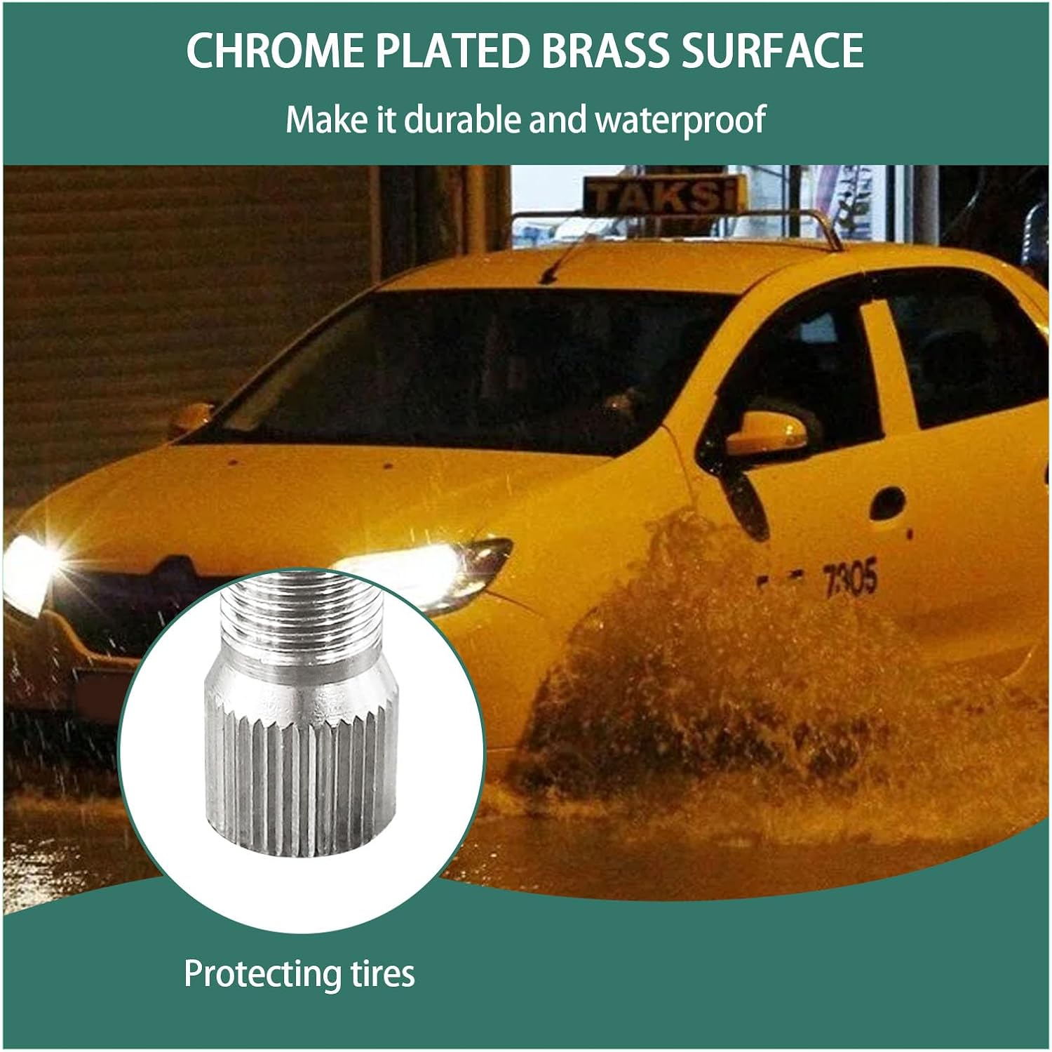 Augeny 4PCS 19Mm Valve Cap Stem Extenders, Screw-On Car Tire Valve Stem Extensions, Universal Nickle Plated Brass Wheel Tire Caps Extender Adapter for Car Truck Motorcycle Bike image number 3