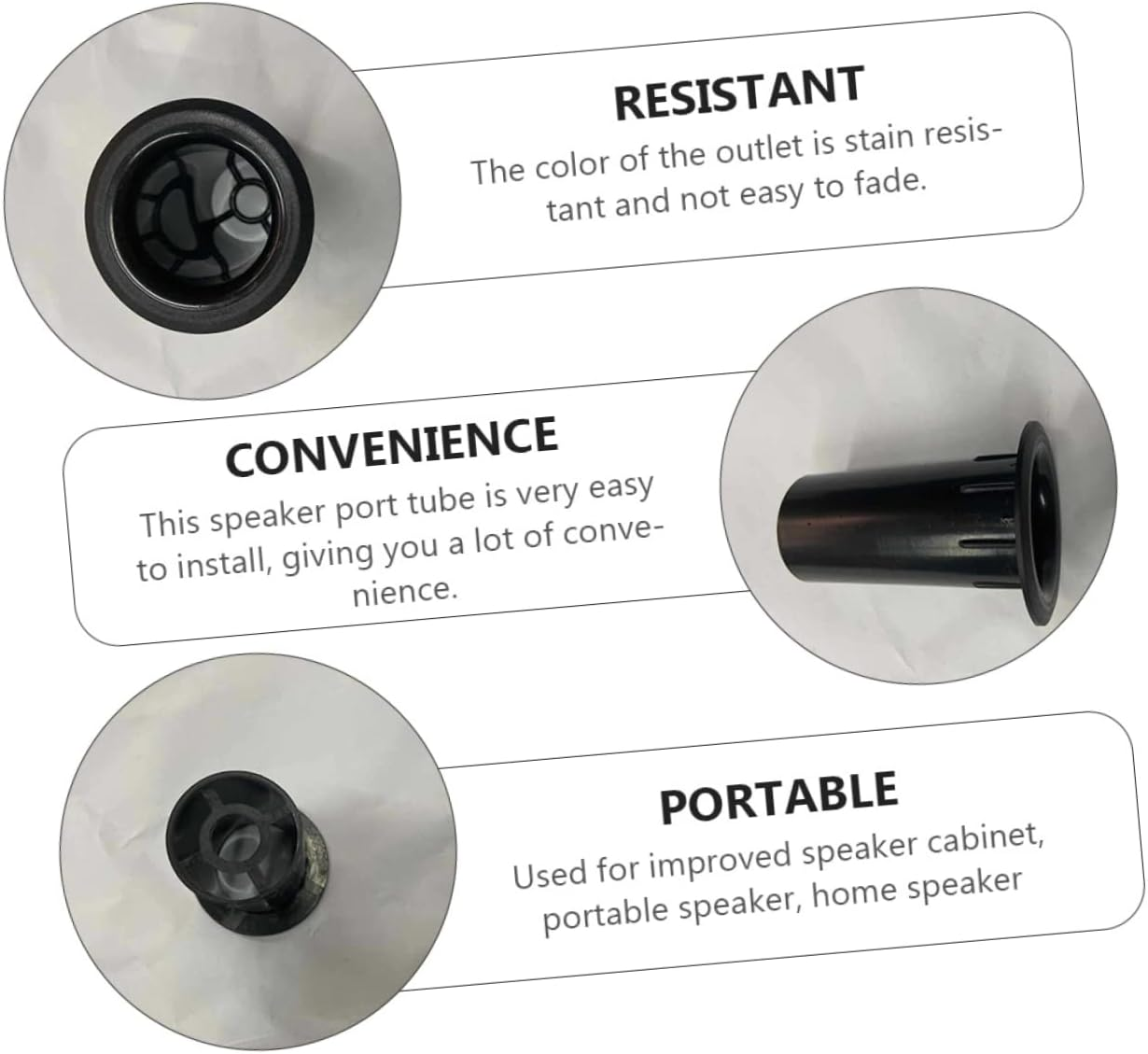 ARTIBETTER 20Pcs Speaker Subwoofer Port Tubes 41X80Mm Plastic Speaker Air Outlet Replacement for Home Audio Bass Reflex System image number 2