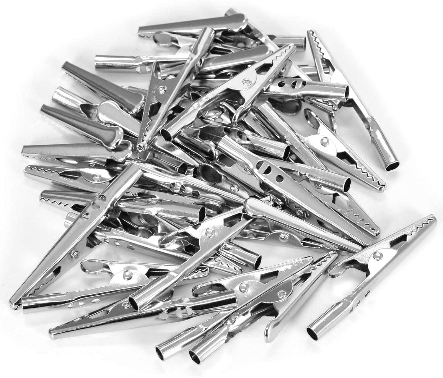 60Pcs Alligator Clips, Electrical Test Cable Crocodile Clips Metal Croc Clip for Laboratory Electric Testing Work, 2" / 50Mm image number 3