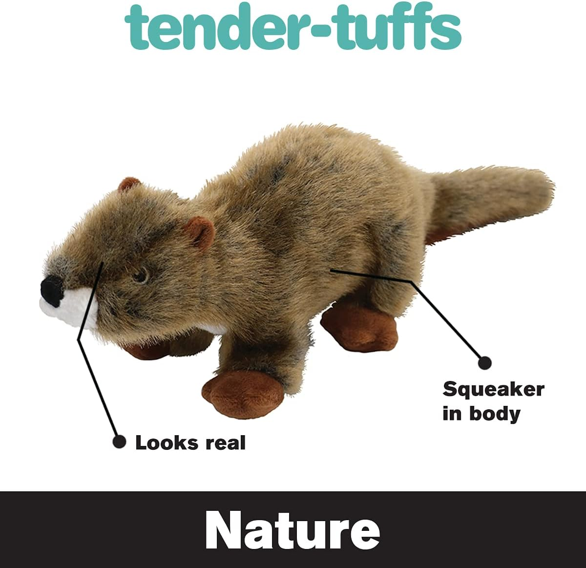 Smartpetlove Tender-Tuffs Nature - Large Realistic Plush Dog Toys (Otter)