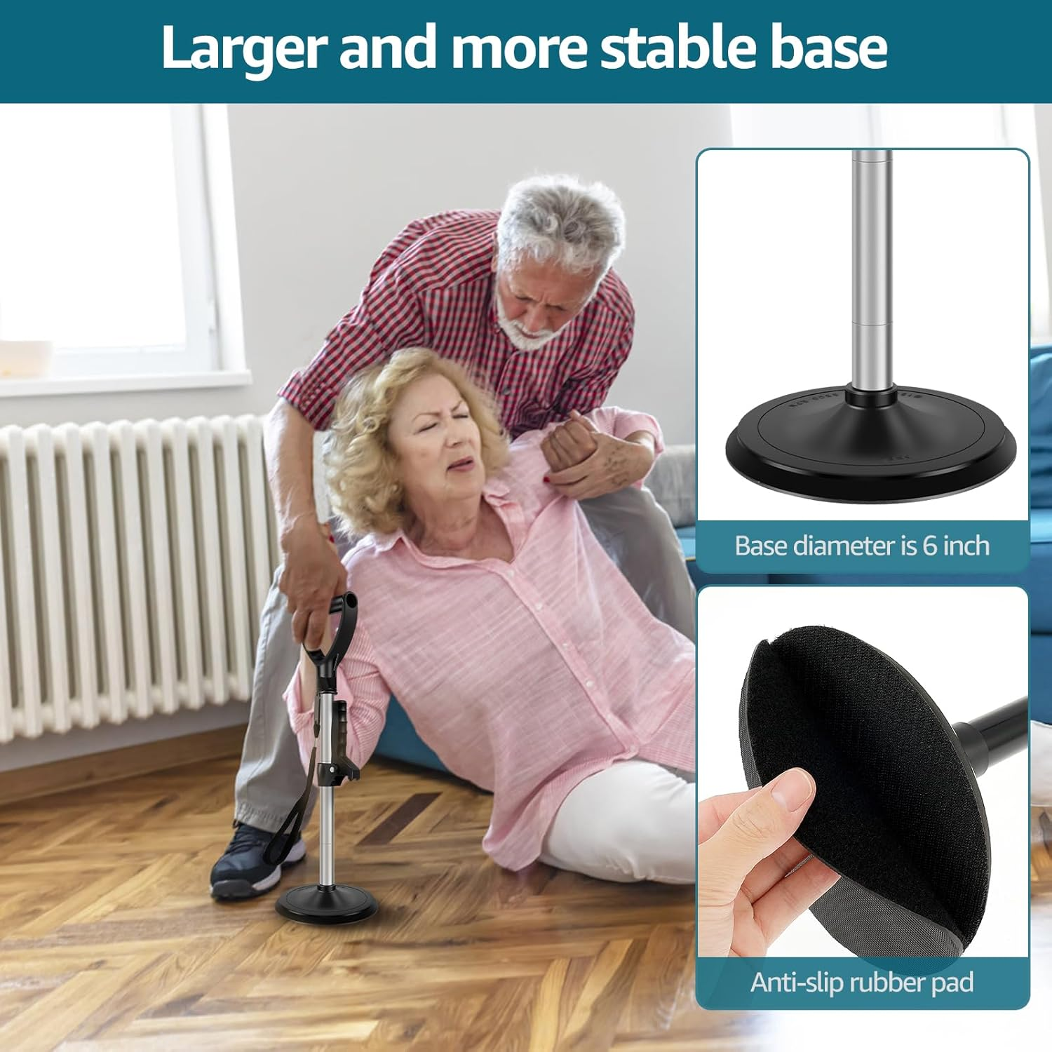 Mobility Aids Tool, Height Adjustable Stand Assist Aid, 6 Inch Base Standing Aids Support, Lift Assist Supports Equipment, for Rising Indoors Garden Outdoor Work image number 4