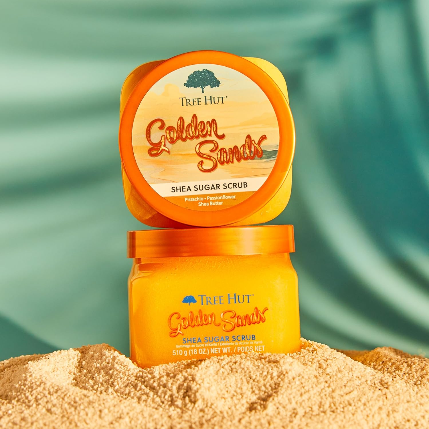 Tree Hut Golden Sands Shea Sugar Scrub, Exfoliating, Hydrating & Moisturizing Body Scrub with Shea Butter & Nourishing Essential Oils, Smooth & Soften Skin, 18 Oz image number 1