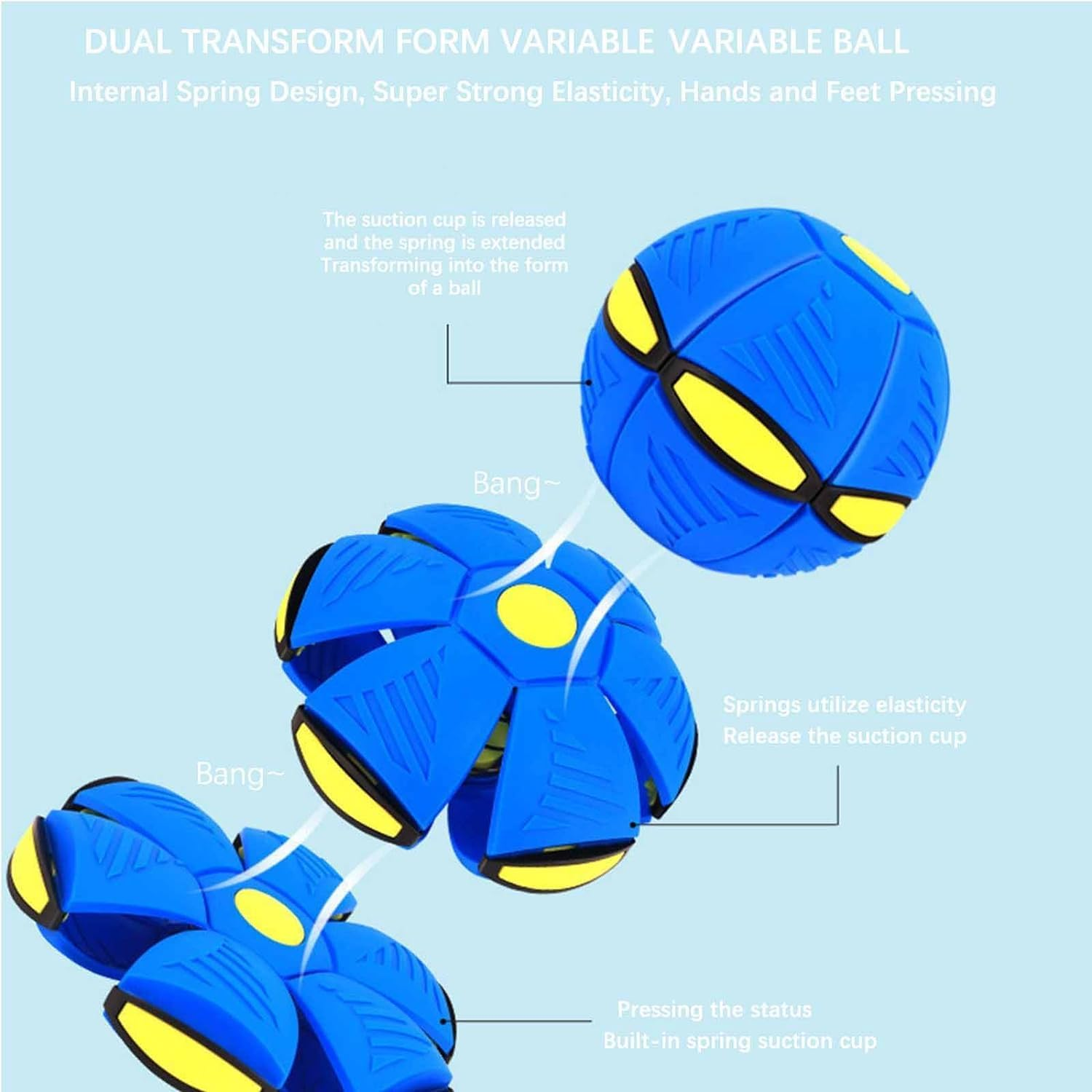 Kiuiom Flying Saucer Ball, Flying Saucer Ball for Dogs, Interactive Dog Toy, Frisbee, Pet Toy, Frisbee Ball, Dog Toy Ball, Frisbee Ball, Flying Saucer Ball image number 1