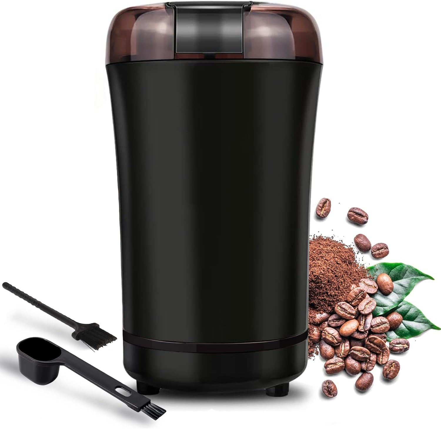 Electric Coffee Grinder, Espresso Bean Spices Grinder, One Touch Portable - 150W, for Coffee, Spices, Herbs, Nuts, Grains image number 4