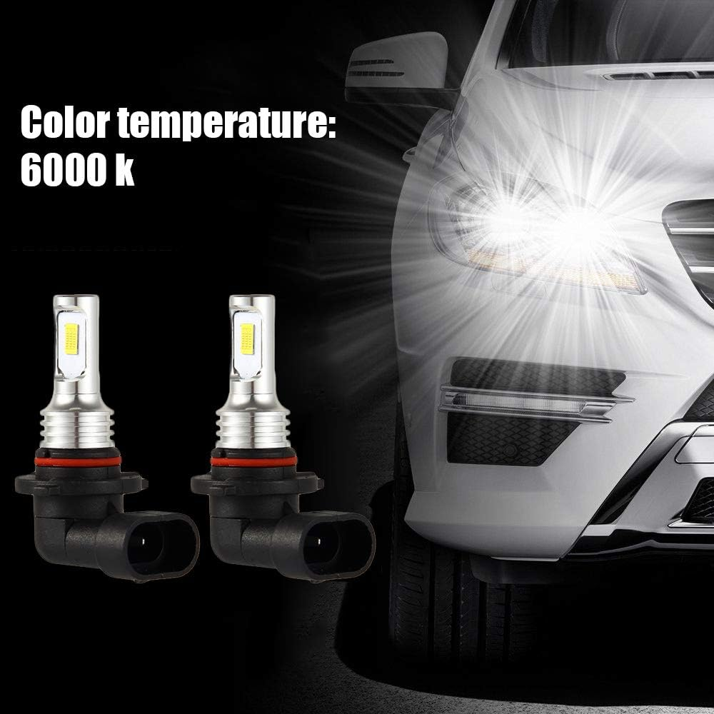 2Pcs Car HB3 LED Bulbs 9005 Headlight Kit, Fog Bulb Lamp Light 6000K Xenon White(White-6000K) image number 2