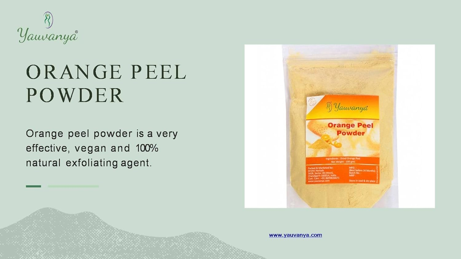 Yauvanya Orange Peel Powder - 100 Gms image number 2