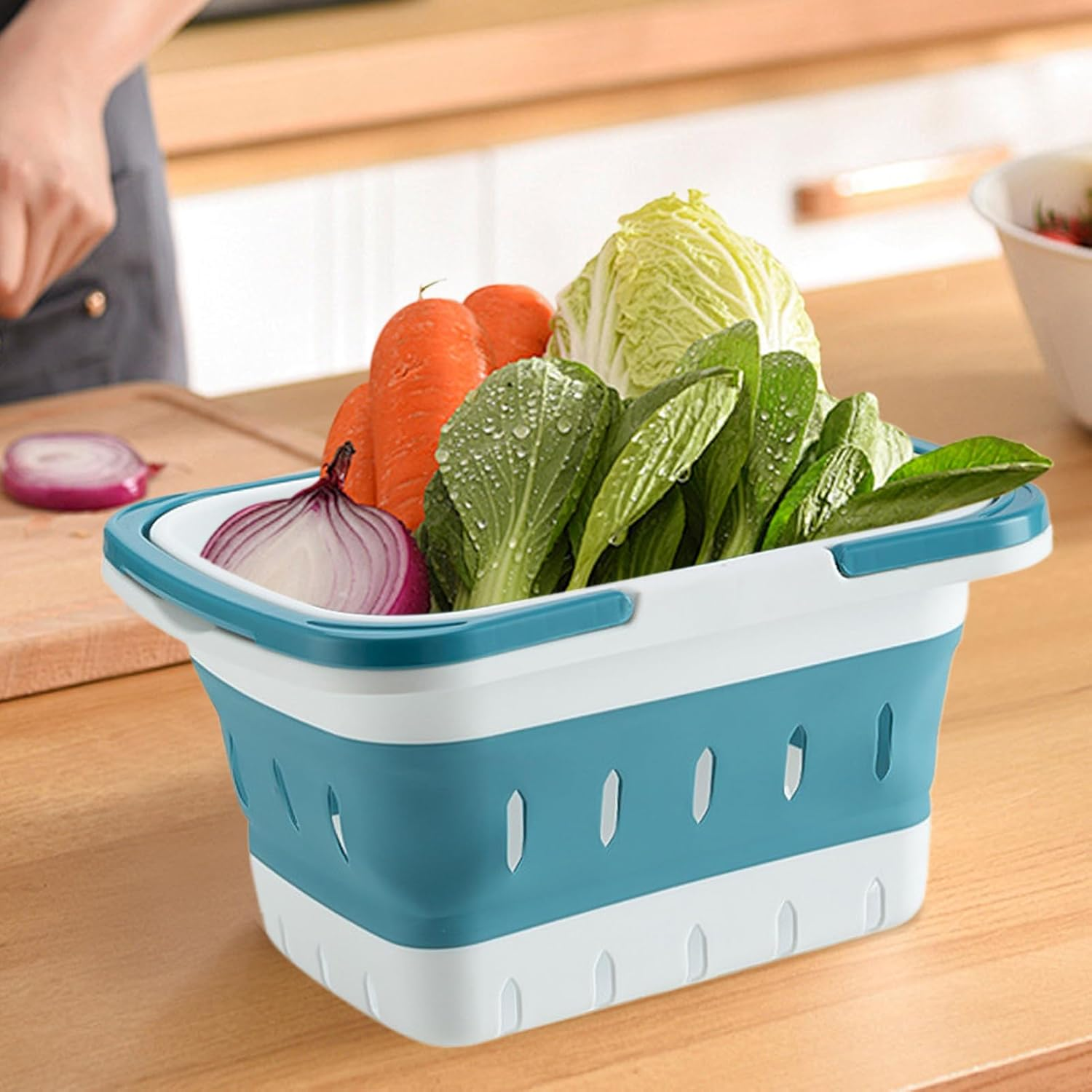 Foldable Shower Basket - 11.02 Inches Bathroom Toiletries Baskets for Home and Gym, Portable Design with Handle, Adorable Travel Storage for Toiletries, Apartment, RV, Camping - Gray image number 2