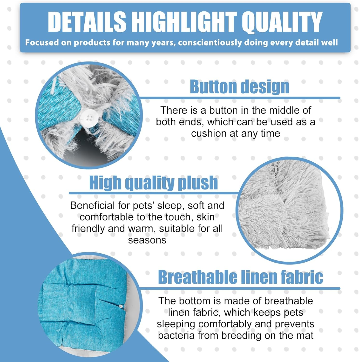 50 X 60 Cm Fluffy Cat Bed, 2-In-1 Cat Blanket for Cats, Washable Cat Cushion, Dog Bed, Cat Sofa, Cat Bed for Cats and Small Dogs (Green) image number 3