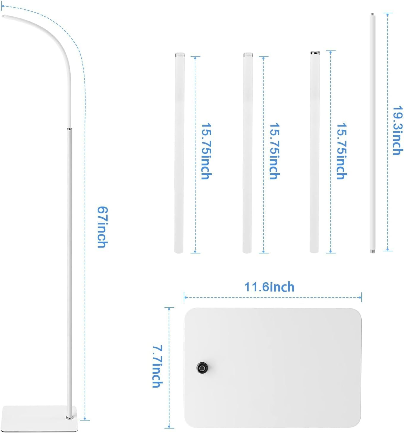 Baby Monitor Floor Stand Holder Compatible with Infant Optics DXR 8 & DXR-8 Pro,Nanit Pro & Flex Stand,Eufy E110,Hellobaby,Owlet and Any Cameras with 1/4 Screw Mount,Adjustable Height,More Safety image number 3