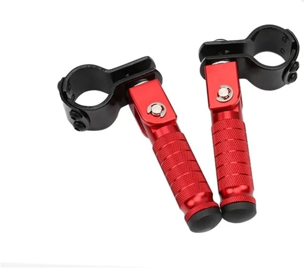 ALCON CNC 90-Degree Folding Pedals Aluminum Alloy 8Mm Pedal Motorcycles Parts Motorcycle Rearset Footrests Foot Rest Foot Pegs(Red)