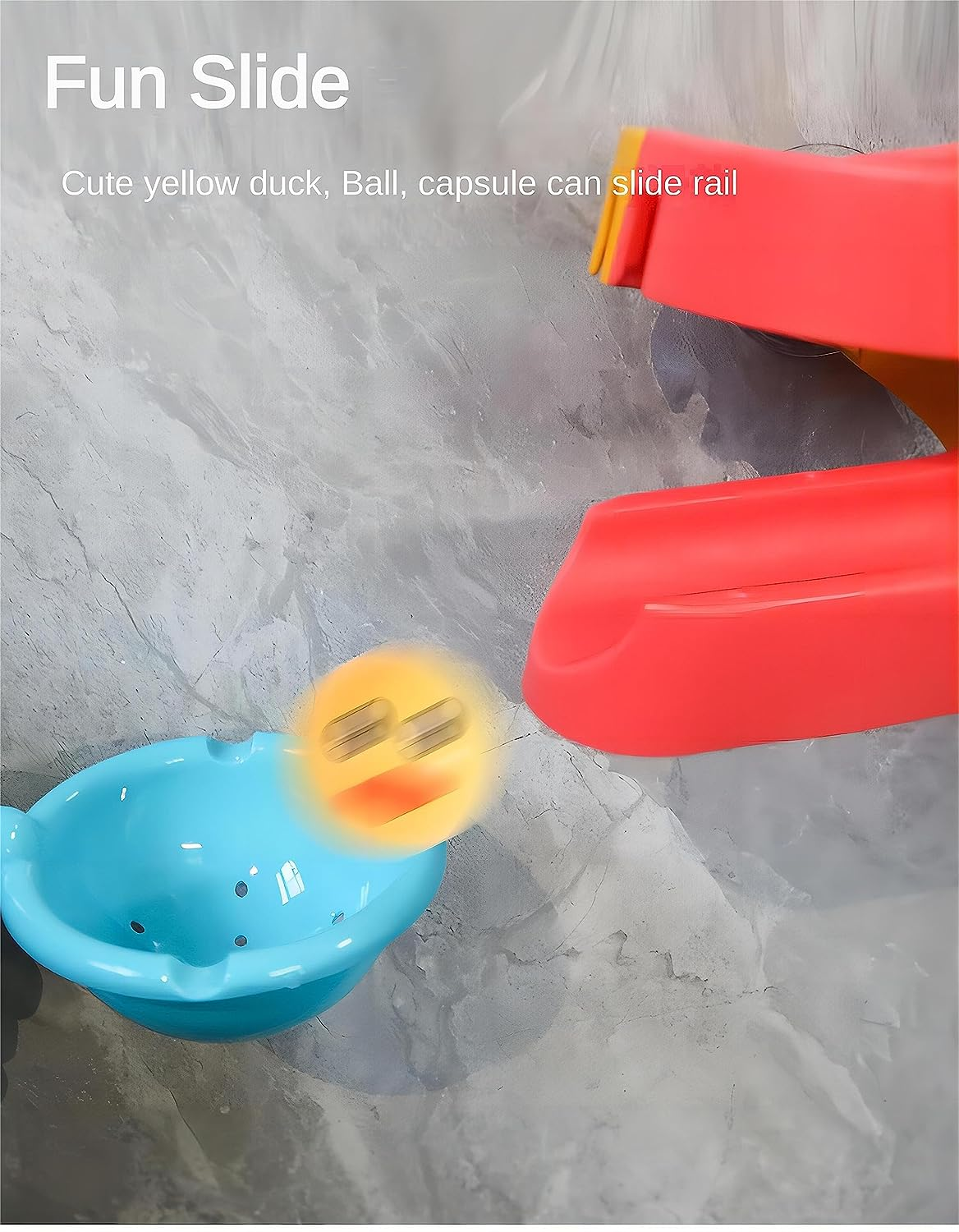 48 PCS Baby Bath Toys Set, Slide Duck,Toy Ducks -Interactive Water Slide Toy Track with Suction Cups-Fun Water Toys for Bathtub-1-8 Years Old- Boys and Girls Gifts image number 2