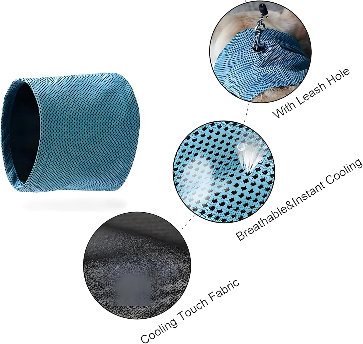 NACOCO 2 Pcs Dog Instant Cooling Scarf Summer Pet Bandana Cats Collar Ice Towels for Bulldog (M) image number 4