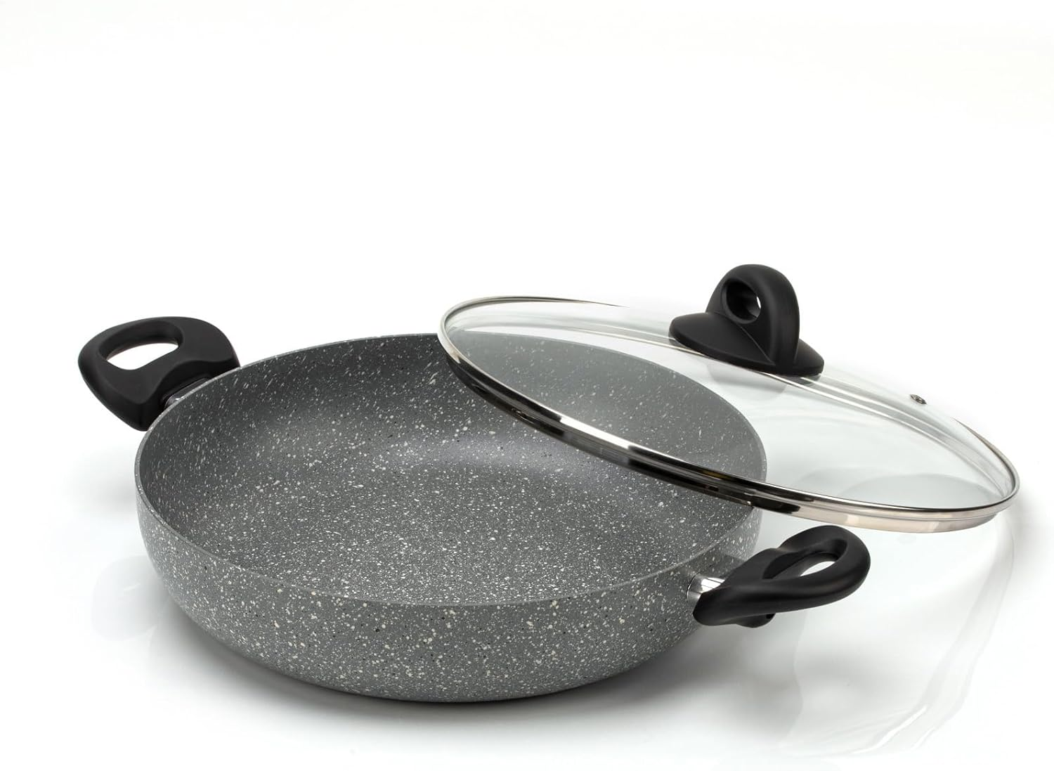 RELICE Nonstick Multipurpose Pasta Pot Saucepan with Glass Lid Two-Handled Kitchen Cookware for Soup Noodle Effortless Cleanup, Induction Comptable, PFOA Free 2025 New (3.6 Qt) 28Cm image number 2