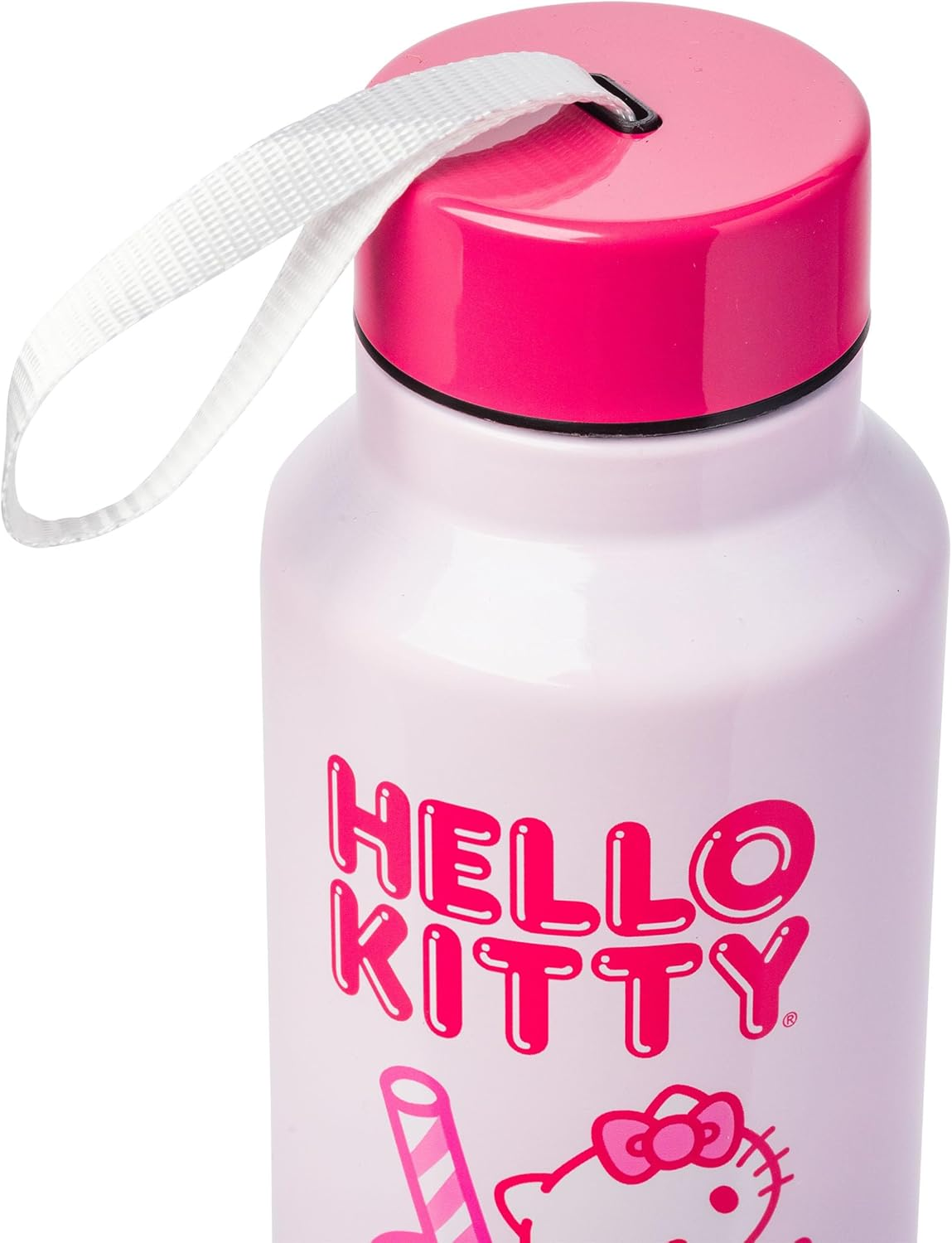 Silver Buffalo Hello Kitty Kawaii Milk Stainless Steel Water Bottle with Strap, 27 Ounces image number 6