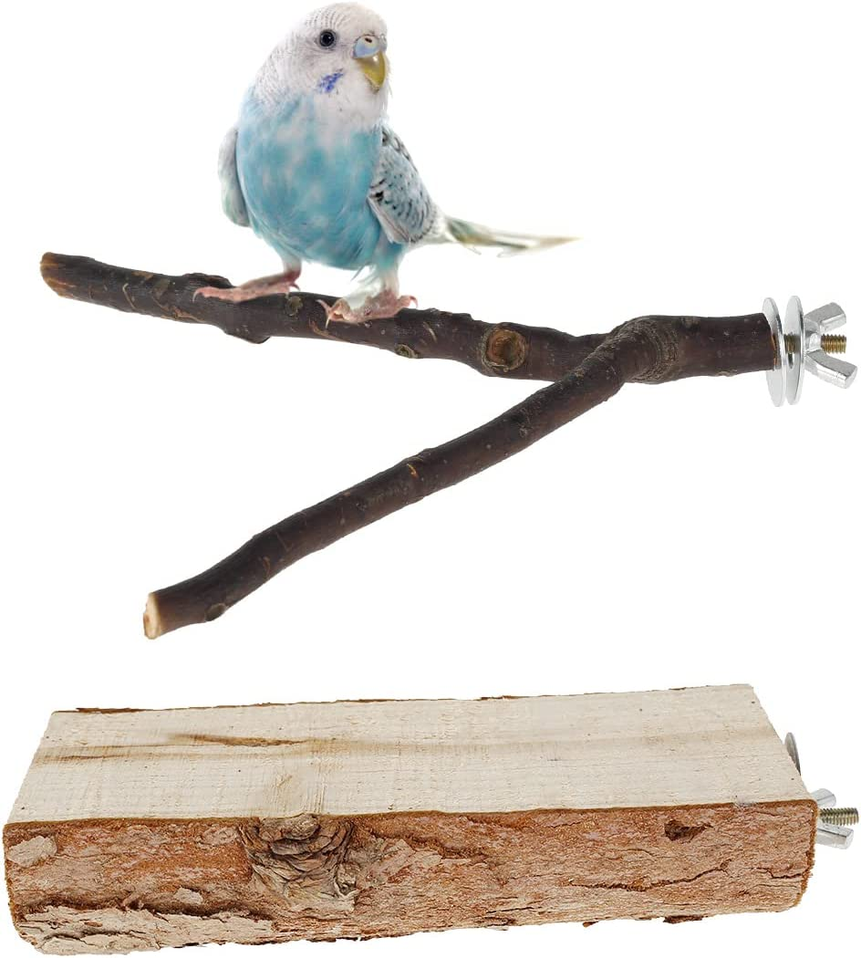 2/10Pcs Parrot Bird Perches Natural Wood Bird Stand Platform Wooden Exercise Climbing Paw Grinding Toy Birdcage Accessories(2Pc) image number 5
