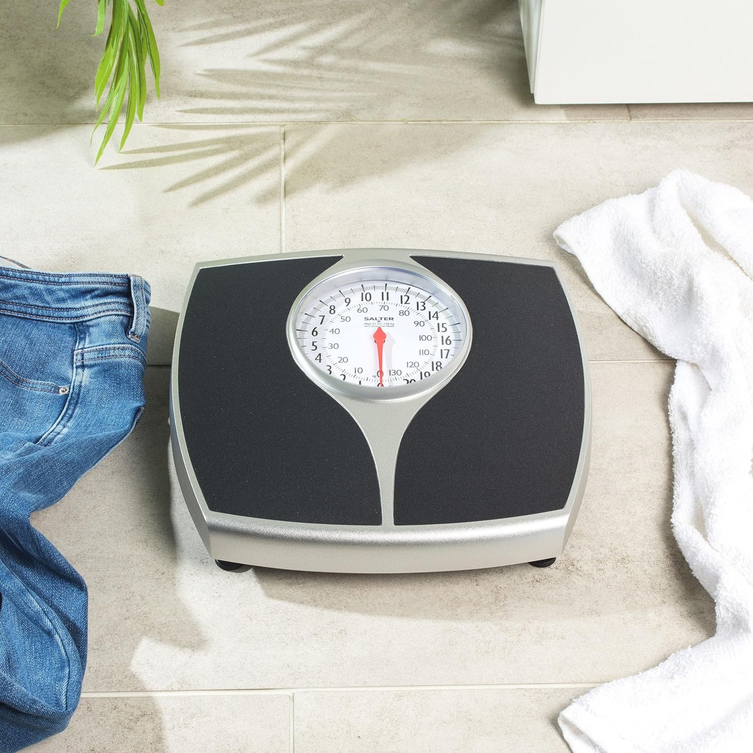 Salter Mechanical Bathroom Scales - Analogue Personal Scale, 136 Kg Max Capacity, Easy to Read Large Display, Non-Slip Platform, Battery-Free, Accurate and Precise Weighing - Kg/St/Lbs image number 3