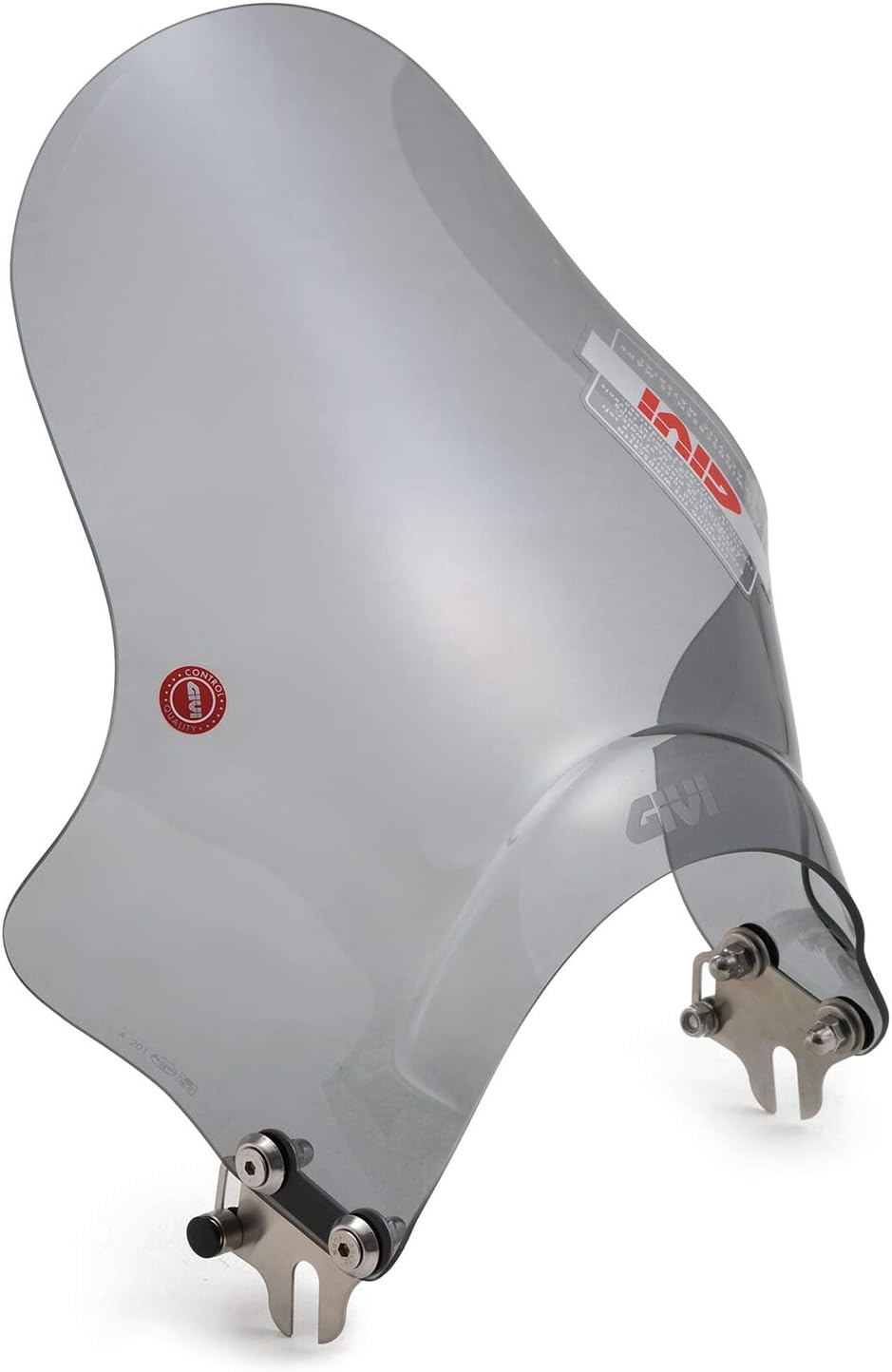 GIVI 93957 A660 Motorcycle Screen, Universal (Bar Handle Clamp), Semi-Smoke, Medium Size Windscreen