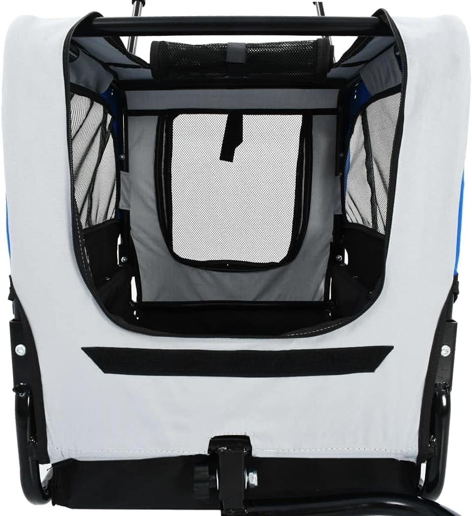 Pet Stroller Dog Stroller Cat Stroller 2-In-1 Dog Pet Bike Trailer Dog Stroller with 360-Degree Swivel Wheels for Puppy Small-Medium Dog, Cat Dog Pram Dog Cat(Color:Blue) image number 3