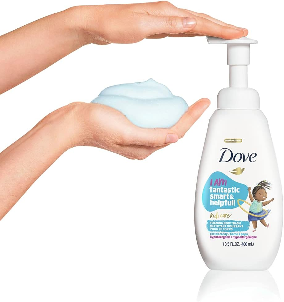 Dove Foaming Body Wash for Kids Cotton Candy Hypoallergenic Skin Care, 13.5 Fl Oz, Pack of 4 image number 1