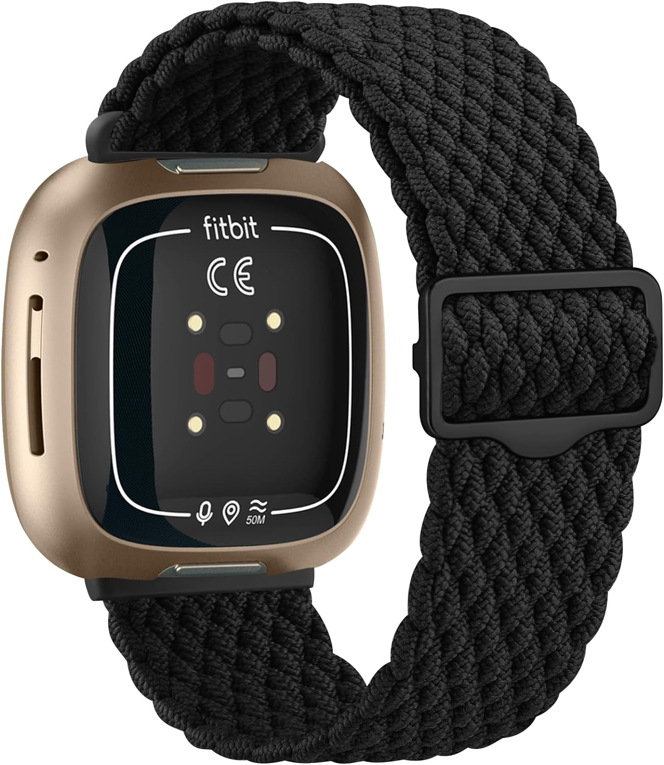 Elastic Solo Loop Bands for Fitbit Versa 4 Bands&Fitbit Versa 3 Bands, Fitbit Sense 2 Bands&Fitbit Sense Bands Women/Men, Adjustable Stretchy Braided Sport Replacement Sport Straps image number 6