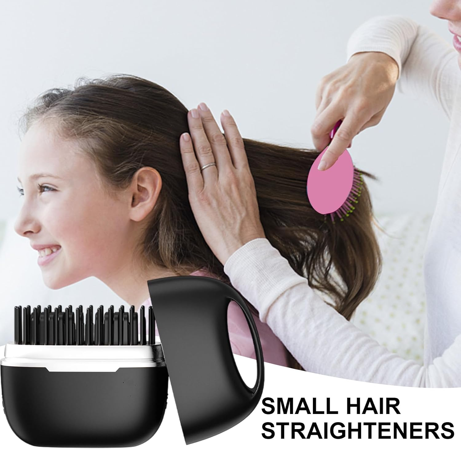 Apujent Cordless Hair Straightener Brush | Fast Heating Portable Straighteners,Hair Styling Tool Less Frizz Portable Smoother for Women Girls Home Dorm Camping Travel image number 4