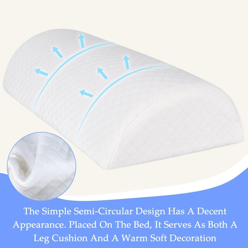 Half-Cylinder Leg Pillow, Ergonomic Memory Foam Knee Pillows, Lumbar Support Pillows for Sleeping Pain Relief, Slow-Rebound Memory Foam Leg Pillow image number 4
