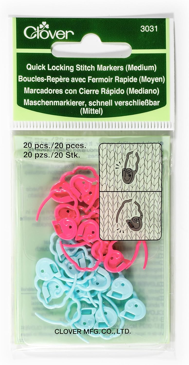 Clover Medium Quick Locking Stitch Markers 20-Pieces image number 1