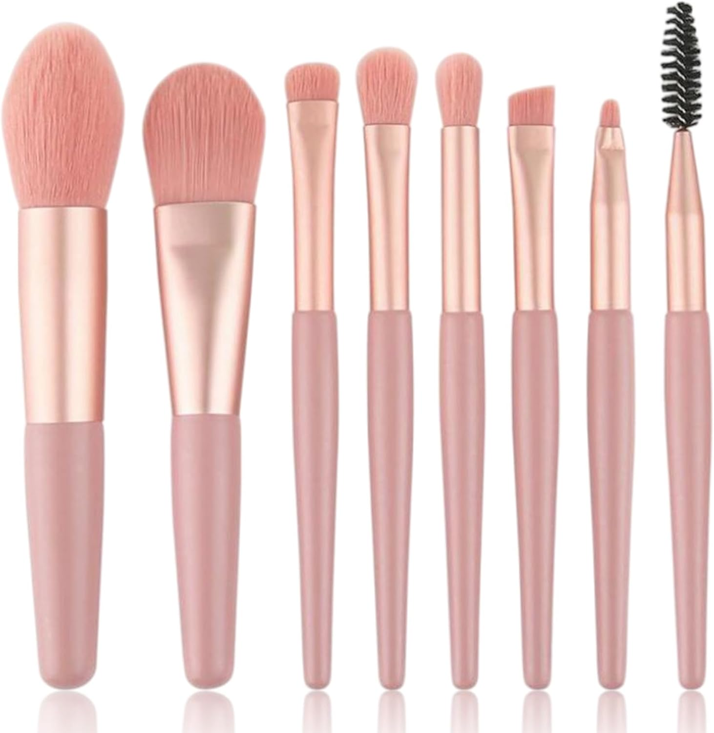 Makeup Brushes Set &ndash; 8 Pcs Soft Makeup Brush Kit with Powder, Blush, Highlight & Eyeshadow Brushes, Portable Travel Cosmetic Brush Set for Beginners & Professionals