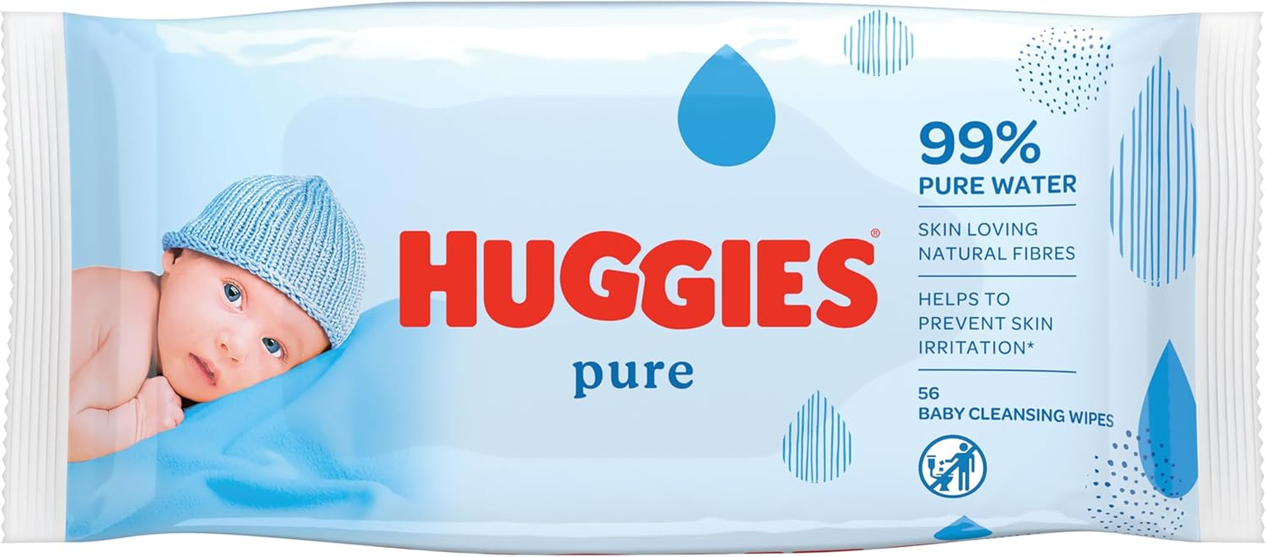 Huggies Pure Unscented Baby Wipes (Pack of 56) image number 4