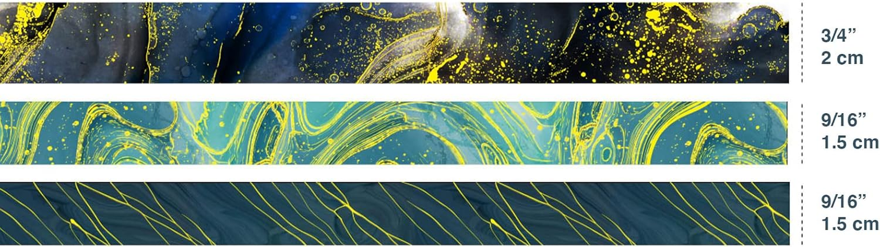 YUBBAEX Gold Veins Washi Tape Gorgeous Foil Masking Tape Set Decorative for Arts, DIY Crafts, Journal Supplies, Planners, Scrapbook, Card/Gift Wrapping (Gilding Flows) image number 2