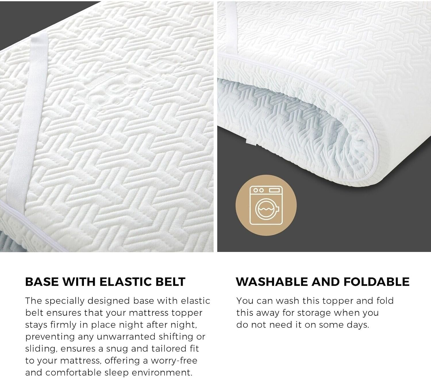 BEDRA BEDDING Memory Foam Mattress 40D Gel-Infused 10CM Thickness, Reversible Cool Gel Bed Topper with Removable Washable Zipper Cover, Non-Toxic & Odorless, King Size, 183CM X 203CM X 10CM image number 1