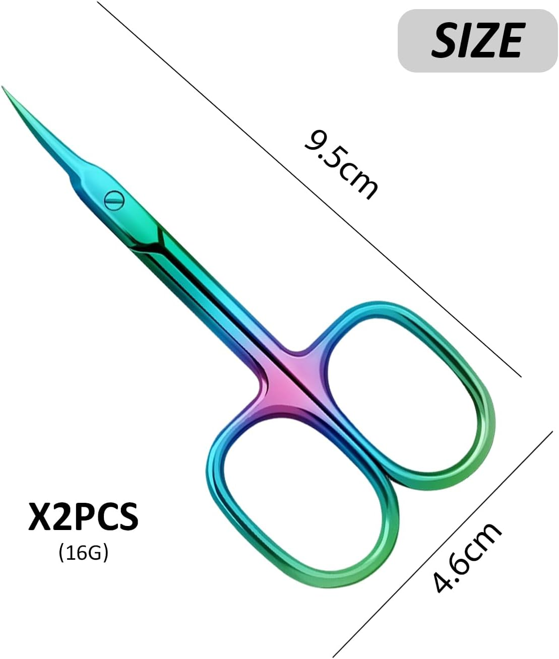 Pack of 2 Coloured Titanium Scissors for Dead Skin, Made of Stainless Steel, Rustproof and Durable, Suitable for Trimming Dead Skin Areas and Daily Care image number 1