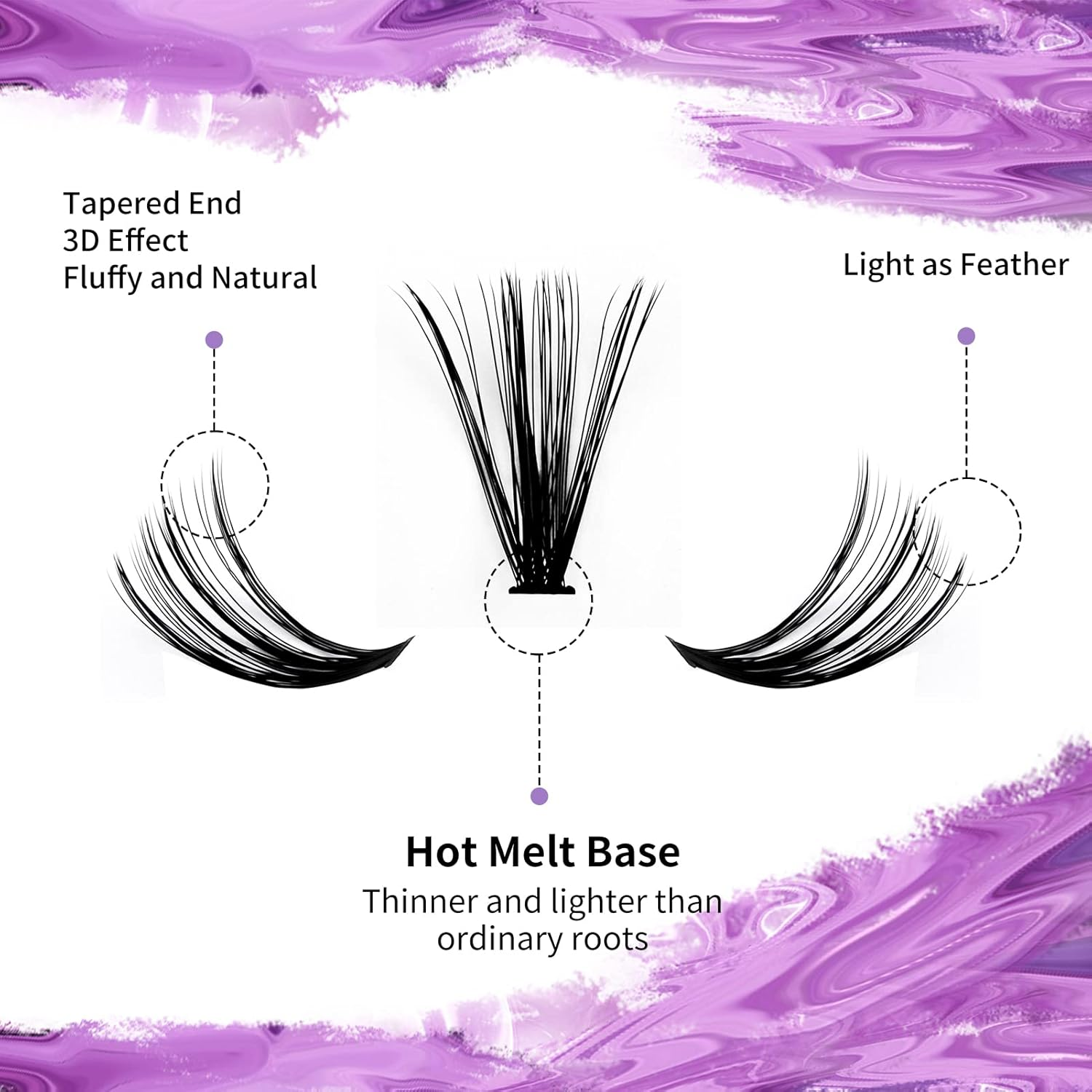 Cluster Eyelashes 30D/40D 240PCS 12-16Mm Mixed Individual Lashes C/D Curl 0.07Mm Matte Black Cluster Eyelash Extensions Soft Lightweight Individual Lashes Cluster 3D Effect (30/40D-C, 12-16Mm Mixed) image number 3
