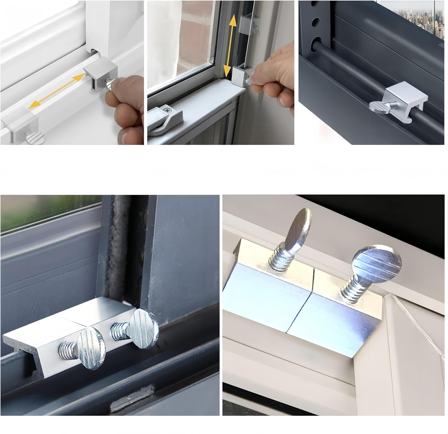 Afzoryxn Single Hole Locks,Pack of 10 Sliding Window Locks,Window Lock Security Lock,Adjustable Window Safety Lock,No Drill Easy Install,Sliding Door Lock - for Horizontal Sliding Windows