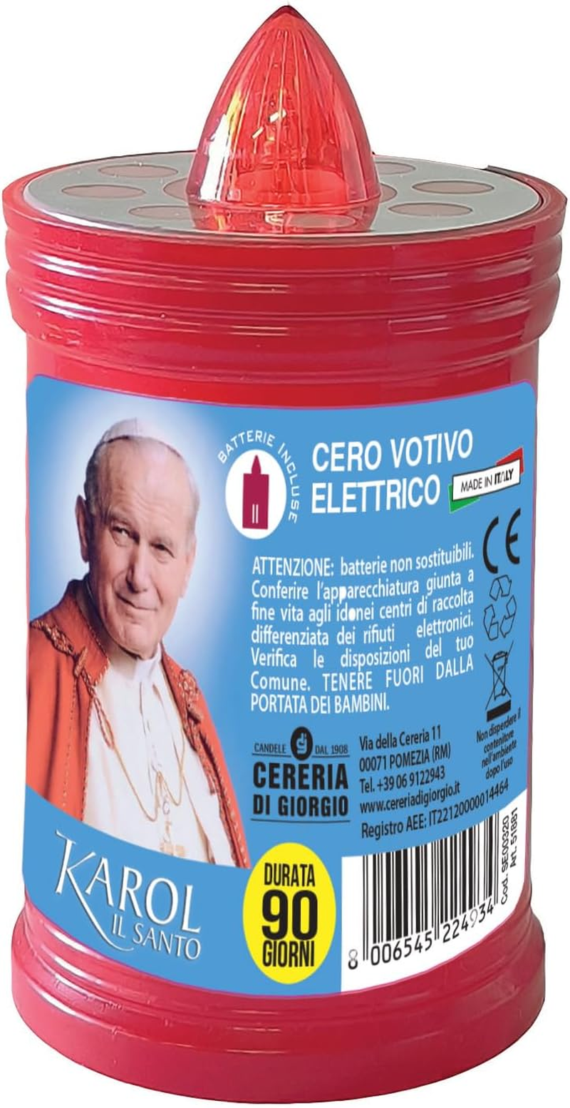 Electric Votive Candle - 90 Day Life - Batteries Included - Assorted Labels - Made in Italy Cereria Di Giorgio image number 2