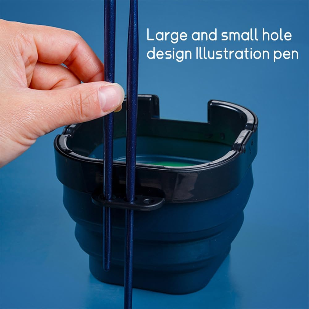 2PCS Airtight Paints Saver Storage Palette Box, 16 Well Palette Box with Lid, Include Paint Brush Basin, Portable Paint Saver for Acrylic,Perfect for Gouache, Acrylic, Watercolor image number 1